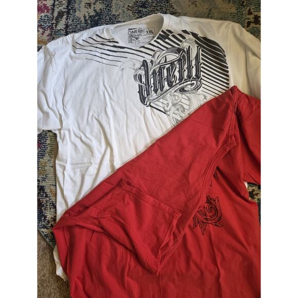 O'Neill Red & White XXL T-shirts Set Of 2 Cotton Short Sleeve Logo Shirts - Picture 2 of 12